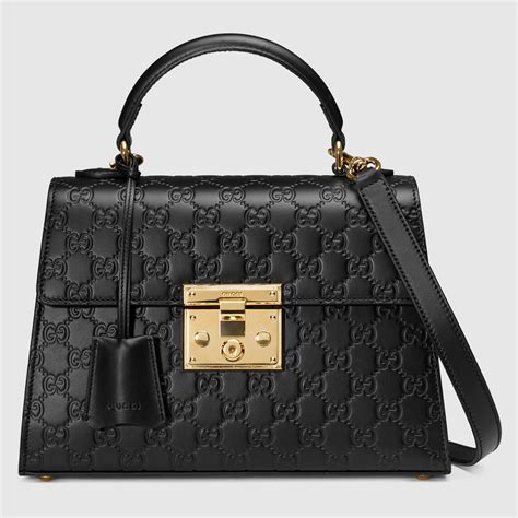 nwt_black_leather_gucci_padlock_signature_bag|Gucci handbags official website.